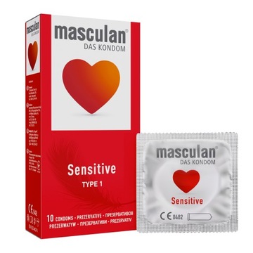 Презервативы Masculan Sensitive, классические презервативы ПРЕМИУМ, 10 шт.