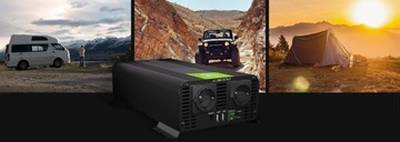 Преобразователь GREEN CELL Pro 12 В/230 В, 500 Вт/1000 Вт