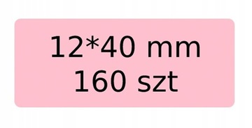 NIIMBOT Etykiety Termiczne różowe Naklejki 12x40mm 160szt