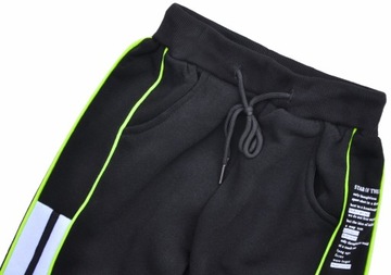 GROS Spodnie dresowe czarne joggery Dresy lekko ocieplane r 110/116