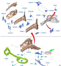 фото thumb №1, Ford grand c-max mk2 передняя часть правый wing усилитель панель 1784857 original
