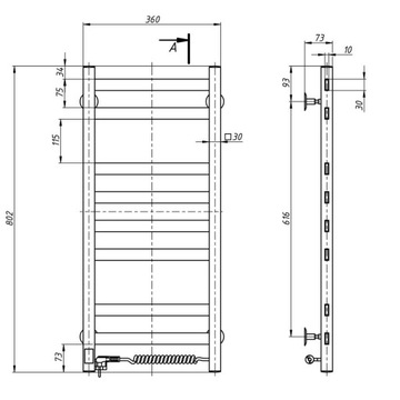 grzejnik łazienkowy elektryczny 80 x 36 Avangard