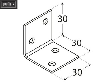 Kątownik meblowy 30x30x30 szeroki łącznik 1,5mm