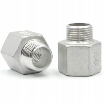 Переходной ниппель 3/8 x 1/4, резьба из нержавеющей стали, M/M