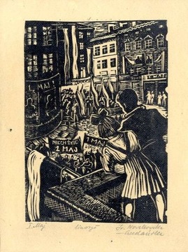 линогравюра Ирены Новаковской-Ацеданьской, 1 мая