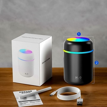 MINI NAWILŻACZ POWIETRZA DYFUZOR ZAPACHOWY RGB AROMATERAPIA LAMPKA NOCNA