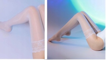 SEXY WHITE Кружевные самонесущие чулки SEXY