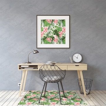 Dywanik pod krzesło z foto Hibiskus wzór ozdobna