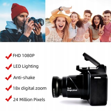 Цифровая зеркальная видеокамера 1080 FHD 3 дюйма