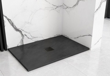 Каменный душевой поддон Rock Black 80x100см