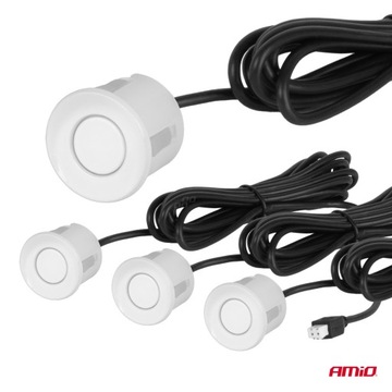 Zestaw czujników parkowania czujniki cofania LED sensory białe AMIO-02289