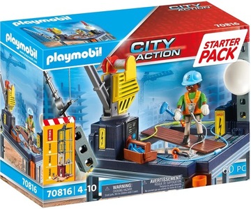 PLAYMOBIL CITY ACTION 70816 Starter Pack Plac budowy z wciągarką linową