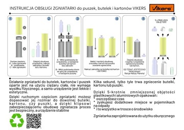 ZGNIATARKA DO BUTELEK PUSZEK UGNIATA 80% MAX 2,5L