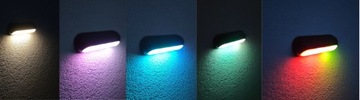 Светодиодный RGB солнечный фасадный светильник + теплый цвет, декоративный