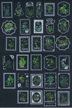 ZESTAW 60SZT NAKLEJKI FOLIOWE SCRAPBOOKING LISTKI