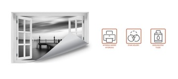 3D Okno Naklejka na ścianę Molo nad jeziorem