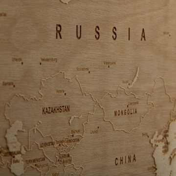 Мир - деревянная 3D карта мира 66х44 см.