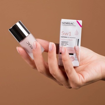 Semilac Odżywka do paznokci RECOVERY NUDE 5w1 beżowa nail power + PILNIK