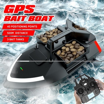 Лодка с GPS-приманкой V020 500 м, 2 кг, реверсивная сила
