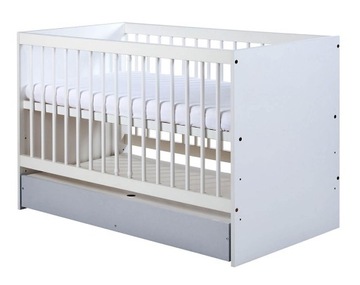 DALIA GREY COT KLUPŚ CONTAINER 140 + матрас