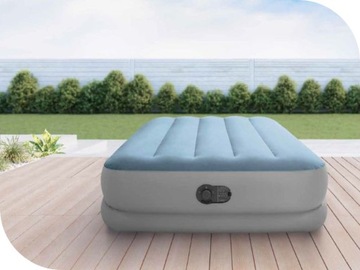 Спальная кровать с надувным матрасом и велюровым USB-насосом Intex, МОДЕЛЬ 2024 г.