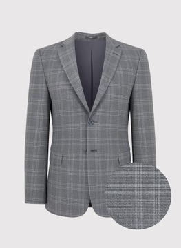 Szara marynarka męska garniturowa Slim Fit w kratę PAKO LORENTE 176/60