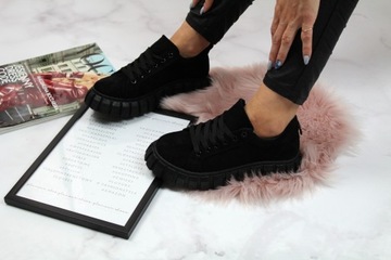 ЖЕНСКАЯ ОБУВЬ КРОССОВКИ CREEPERS CASUAL, ЧЕРНЫЕ 36