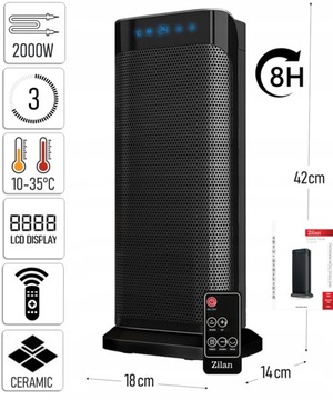 TERMOWENTYLATOR GRZEJNIK ELEKTRYCZNY 2000W +PILOT