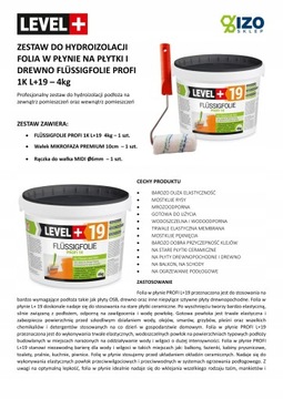 Folia w płynie 4kg Na Balkon Taras OSB L+19 + Wałek malarski