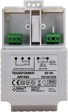 Pulsar Transformator TRZ 60VA/18V/20V AWT682