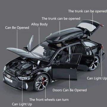 Модель Audi RS6 C8 1:32, открывающиеся двери, светодиодный звук
