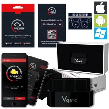 VGATE iCAR3 WiFi OBD2 ИНТЕРФЕЙС ELM327 SDPROG ПОЛЬСКАЯ ДИАГНОСТИЧЕСКАЯ ПРОГРАММА