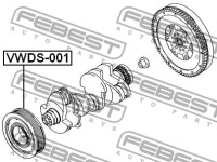 Febest vwds-001 шкив, wał коленчатый Недорого, фото thumb