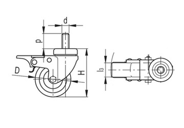 KOŁO KÓŁKO KOŁA obrotowe z hamulcem fi 160mm 150kg