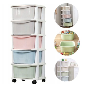 Пластиковый контейнер для игрушек Ecarla 36 x 36 x 98 см, 5 полок