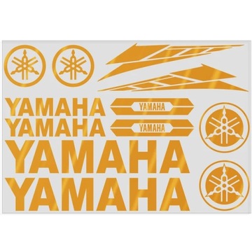 Матовое золото для мотоциклов YAMAHA, набор наклеек с логотипом для наклеек на бак