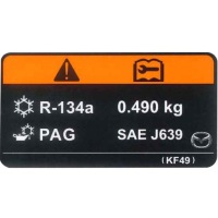 Купити Наклейка інформаційна кондиціонера r-134a оригінал mazda 3 6 cx-5 cx-30, фото thumb