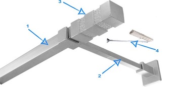 Karnisz kwadro metalowy poj. 550 cm bez żabek 7 kolorów 5,5 m kwadratowy