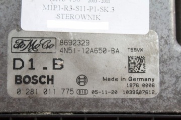 фото thumb №7, Блок керування двигуна 4n51-12a650-ba 0281011775 volvo v50 1.6 d 110 km 03-11