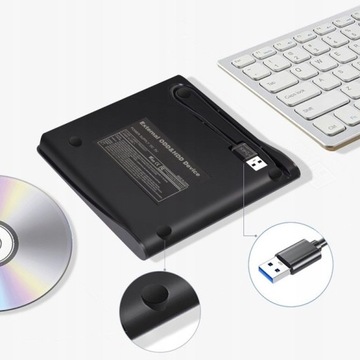 ВНЕШНИЙ ПРИВОД ДЛЯ ЗАПИСИ CD-R/DVD-ROM/RW ПОРТАТИВНЫЙ ПРОИГРЫВАТЕЛЬ USB 3.0