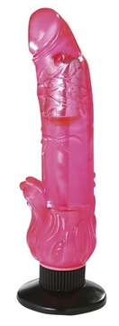 ŻELOWY WIBRATOR RÓŻOWY PENIS Z PRZYSSAWKĄ