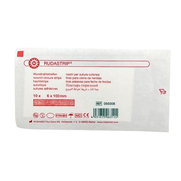 RUDASTRIP Nobamed Полоски для закрытия ран 6 х 100 мм 500 шт. - 50 блистеров.