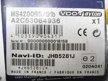 фото thumb №8, Радиопроигрыватель автомобильный vdo dayton ms4200rs