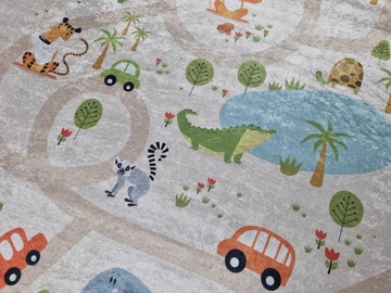 Dywan DIGITAL ULICA miasto 80x150 w ulice drogi auto w stylu boho safari