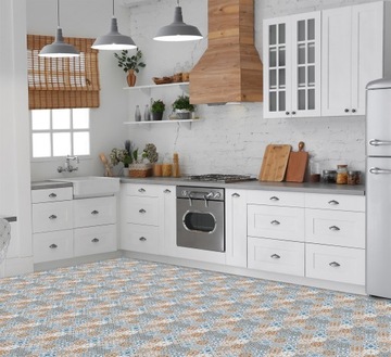 ПЛИТКА ПВХ 25x25 см ЦВЕТНАЯ МОЗАИКА МАНДАЛА