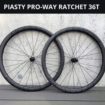 Koła SZOSOWE / gravel carbon PRO-WAY Titanium 38mm Ratchet EXP 36T 1280g