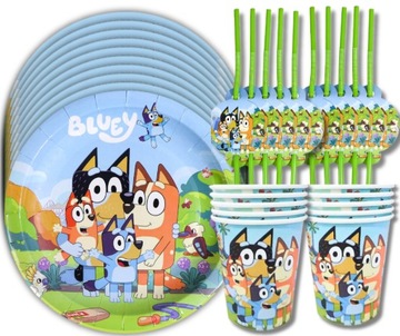 ТАРЕЛКИ, КРУЖКИ, САЛФЕТКИ Bluey Bingo BIRTHDAY 40 шт.