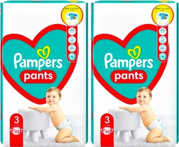PAMPERS PANTS ДЕТСКИЕ ПОДГУЗНИКИ РАЗМЕРЫ. 3 (6-11 кг) 2 х 62 шт.