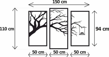 ДЕКОРАТИВНАЯ НАСТЕННАЯ КАРТИНА ДЕРЕВО ПТИЦЫ 150
