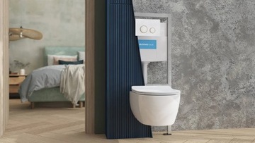 КНОПКА Смыва для бачка унитаза Domneo Blue M11 V3, белое золото глянцевое